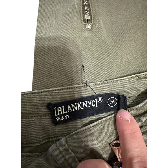 Blank NYC The Reade Mid Rise Ankle Cropped Twill Skinny Cargo Pants‎ Size 26 - Picture 5 of 7
